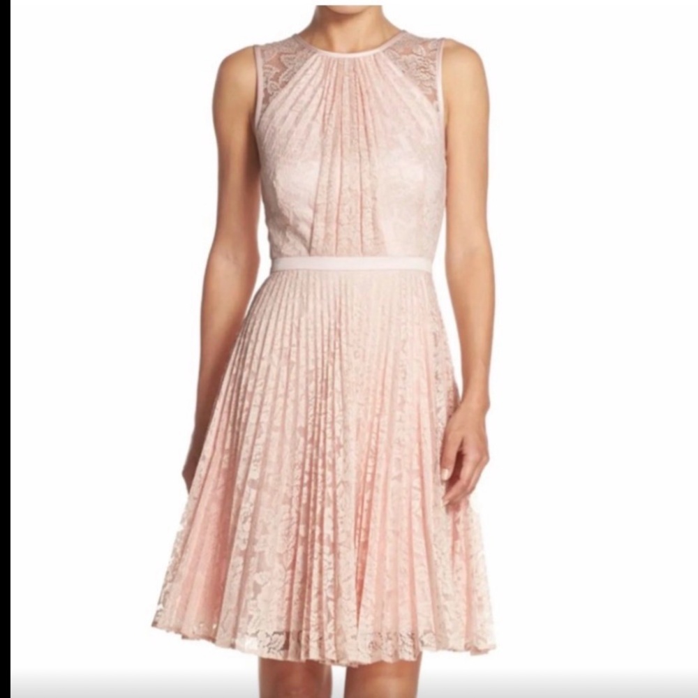Julia Jordan Blush Lace Midi Dress